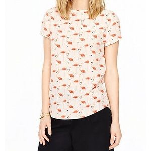 Kate Spade Flamingo Silk-blend Top
